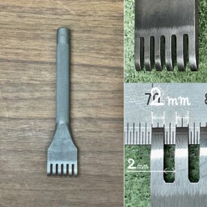 Thonging Chisel (2mm:prong width/ 2.0mm:space between prongs) 6prong【Specially made items】　 