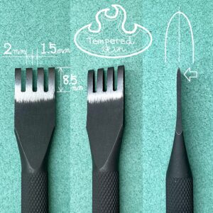 Thonging Chisel (2mm:prong width/ 1.5mm:space between prongs)【Specially made items】