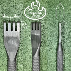 Thonging Chisel 2mm (2mm:Prong width/ 2mm:Space between prongs)