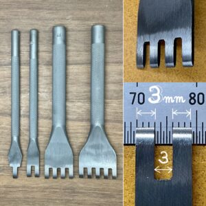 Thonging Chisel 3mm (3mm:Prong width/ 3mm:Space between prongs)