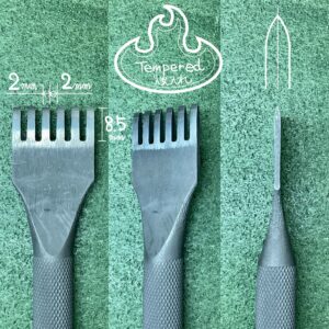 特注 平目打 ２mm ６本目 (刃幅2mm/ スペース2mm)【特注工具販売】