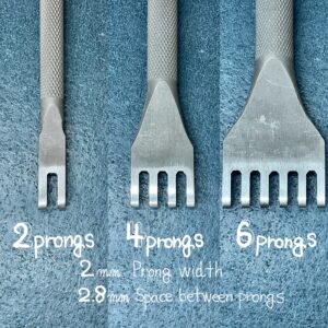 Thonging Chisel (2mm:prong width/ 2.8mm:space between prongs) 【Specially made items】