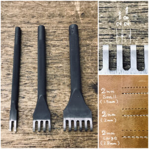Thonging Chisel (2mm : prong width)  (Large : space between prongs) 【Specially made items】