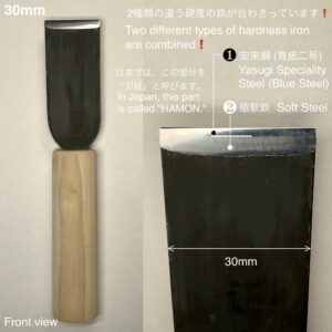 革包丁 30mm (青棒付き: 研磨剤) 火造り品