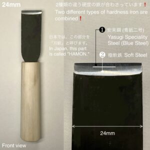 革包丁 24mm (青棒付き: 研磨剤) 火造り品