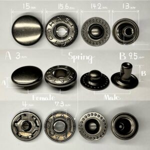 【HASI HATO】Spring Snaps (L/ No.8050) Gunmetal Plate