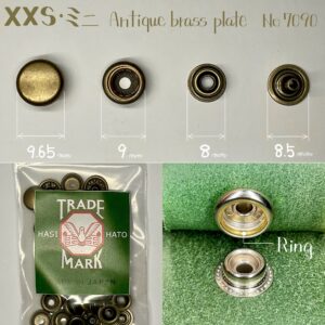 【HASI HATO】Ring Snaps (XXS/ No.7090)  Antique Brass Plate