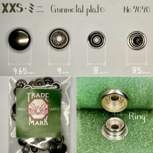 【HASI HATO】Ring Snaps (XXS/ No.7090)  Gunmetal Plate