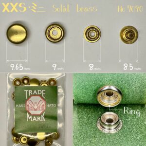 【HASI HATO】Ring Snaps (XXS/ No.7090)  Solid Brass