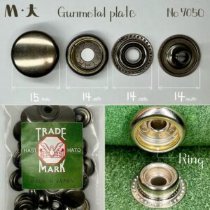 【HASI HATO】Ring Snaps (M/ No.7050) Gunmetal Plate