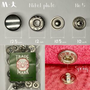 【HASI HATO】Spring Snaps (M/ No.5) Nickel Plate