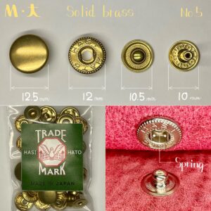 【HASI HATO】Spring Snaps (M/ No.5) Solid Brass