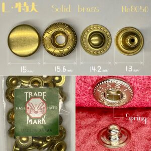 【HASI HATO】Spring Snaps (L/ No.8050) Solid Brass