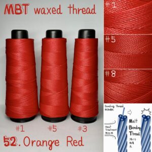 MBT waxed thread【52.Orange Red】