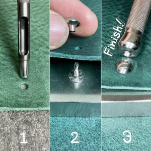 【Peacock】玉飾りカシメ (特大/ 13mm) 真鍮無垢