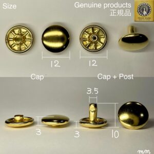 【Peacock】Double Cap Rivets (XL/ 12mm) Solid Brass