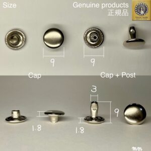 【Peacock】Double Cap Rivets (L/ 9mm) Nickel Plate