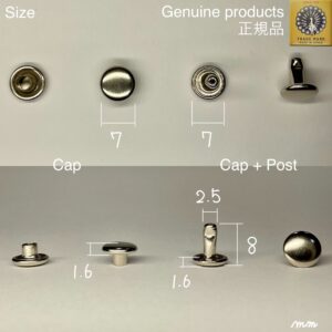【Peacock】Double Cap Rivets (M/ 7mm) Nickel Plate