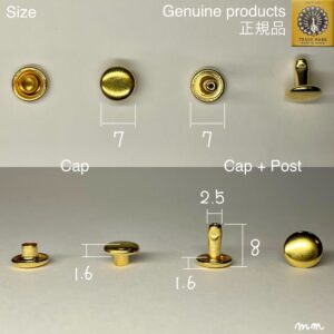 【Peacock】Double Cap Rivets (M/ 7mm) Solid Brass