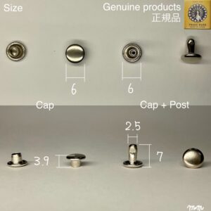 【Peacock】Double Cap Rivets (S/ 6mm) Nickel Plate