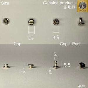 【Peacock】Double Cap Rivets (XS/ 4.6mm) Nickel Plate