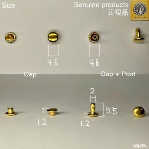 【Peacock】Double Cap Rivets (XS/ 4.6mm) Solid Brass