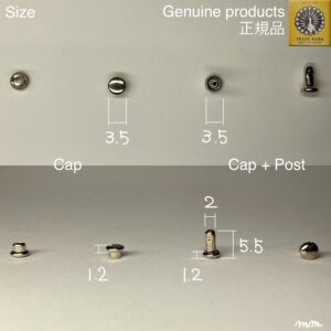 【Peacock】Double Cap Rivets (XXS/ 3.5mm) Nickel Plate