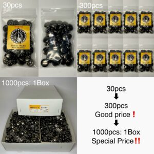 【Peacock】Double Cap Rivets (M/ 7mm) Gunmetal Plate