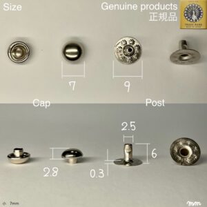 【Peacock】Domed Rivets (S/ 7mm) Nickel Plate