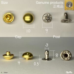 【Peacock】Domed Rivets (M/ 10mm) Solid Brass