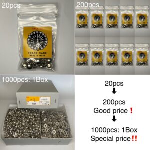 【Peacock】玉飾りカシメ (極小/ 4.6mm) ニッケルメッキ
