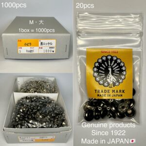 【Peacock】丸ピラミッドカシメ (大/ 10mm) 黒ニッケル