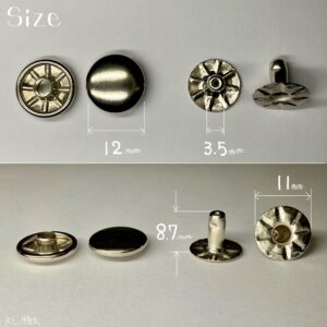 【Peacock】Single Cap Rivets (XL/ 12mm) Nickel Plate