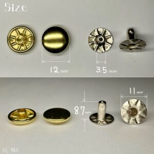 【Peacock】Single Cap Rivets (XL/ 12mm) Solid Brass