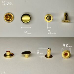 【Peacock】Single Cap Rivets (L/ 9mm) Solid Brass