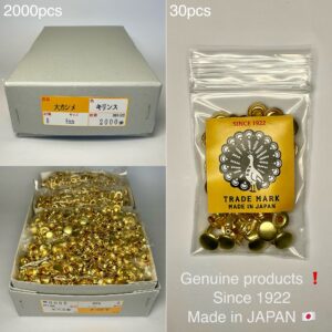 【Peacock】Single Cap Rivets (L/ 9mm) Solid Brass