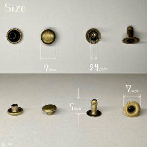 【Peacock】Single Cap Rivets (M/ 7mm) Antique Brass Plate