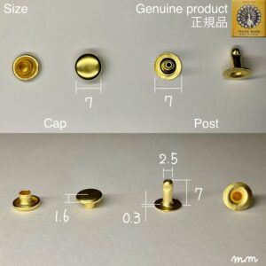 【Peacock】Single Cap Rivets (M/ 7mm) Solid Brass