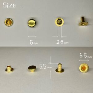 【Peacock】Single Cap Rivets (S/ 6mm) Solid Brass