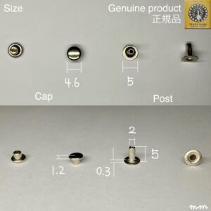【Peacock】Single Cap Rivets (XS/ 4.6mm) Nickel Plate
