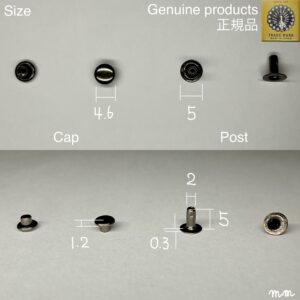 【Peacock】Single Cap Rivets (XS/ 4.6mm) Gunmetal Plate