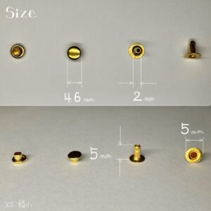 【Peacock】Single Cap Rivets (XS/ 4.6mm) Solid Brass