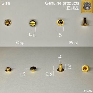 【Peacock】Single Cap Rivets (XS/ 4.6mm) Solid Brass