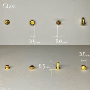 【Peacock】Double Cap Rivets (XXS/ 3.5mm) Solid Brass