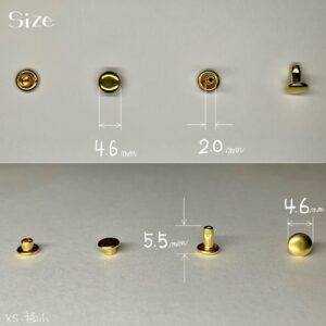 【Peacock】Double Cap Rivets (XS/ 4.6mm) Solid Brass