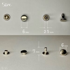 【Peacock】Double Cap Rivets (S/ 6mm) Nickel Plate