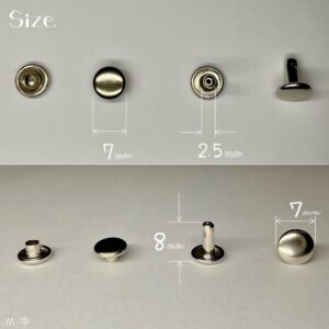 【Peacock】Double Cap Rivets (M/ 7mm) Nickel Plate