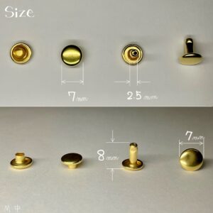 【Peacock】Double Cap Rivets (M/ 7mm) Solid Brass