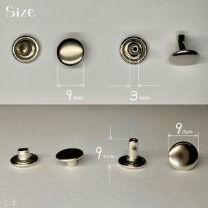 【Peacock】Double Cap Rivets (L/ 9mm) Nickel Plate