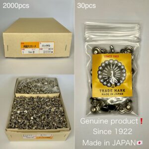 【Peacock】Double Cap Rivets (L/ 9mm) Nickel Plate